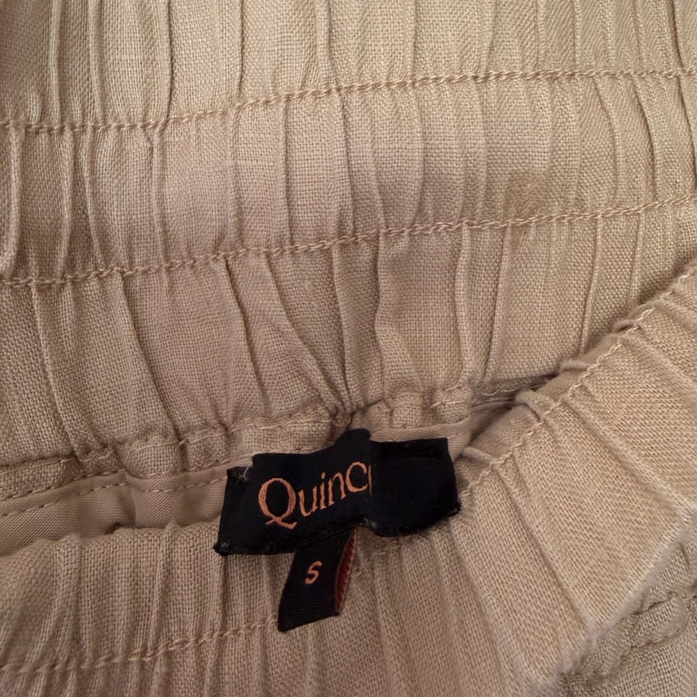 Quince Beige Elastic Waist Wide-Leg Pants - Picture 4 of 4